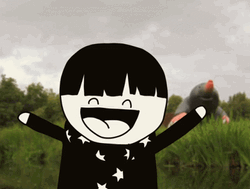 Waving Hello Cartoon Girl GIF