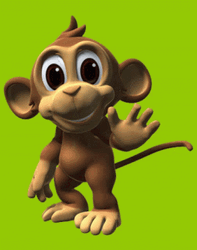 Waving Hello Cartoon Monkey GIF