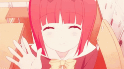 Waving Hello Ringo Akai Close Eyes GIF