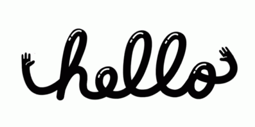 Waving Hello Text With Hands GIF
