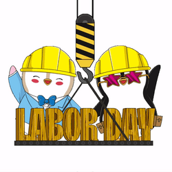 Waving Penguin Labor Day Weekend GIF