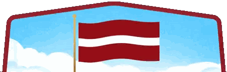 Waving Red And White Flag Sticker