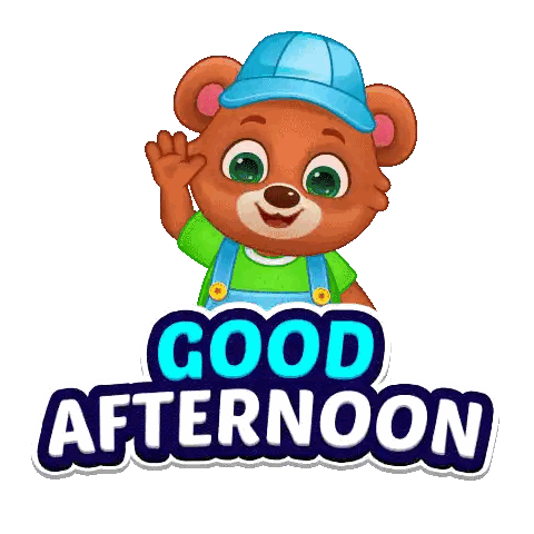 Waving Teddy Bear In Overalls Sticker
