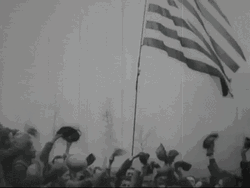 Waving US Flag Black And White GIF