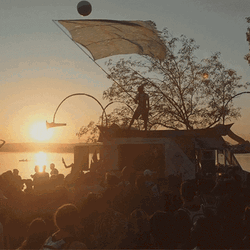 Waving White Flag Sunset GIF
