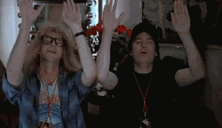 Wayne And Garth Bowing Waynes World GIF