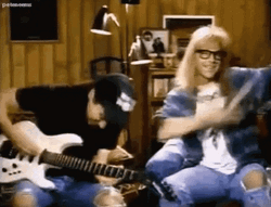 Wayne Campbell Garth Algar Jamming Waynes World GIF