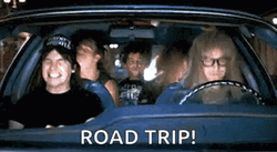 Waynes World Mike Myers Road Trip GIF