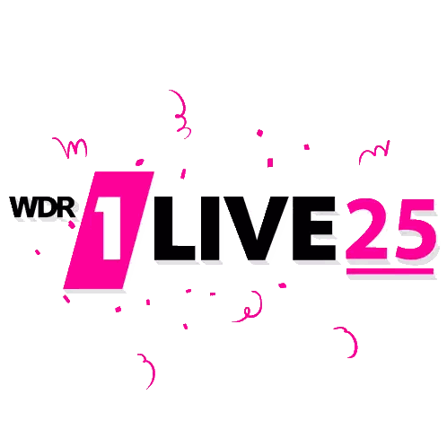 WDR 1 Live 25 Logo With Confetti Sticker
