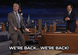 We Are Back Jimmy Fallon And Andy Cohen GIF