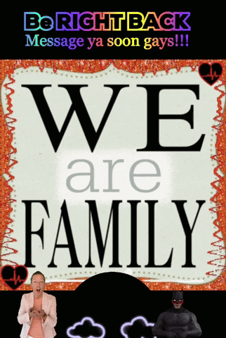 We Are Family Sign With Woman And Man GIF