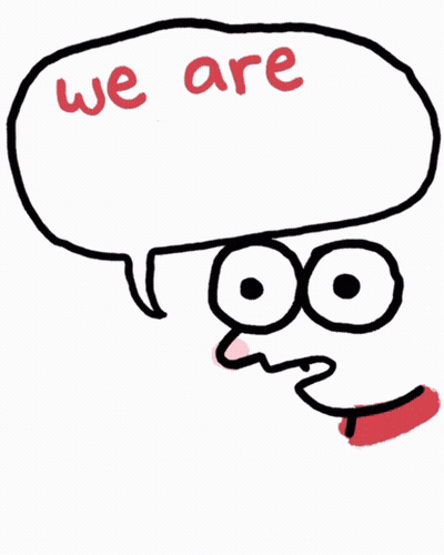 We Are Friends For Real Cartoon Character Speech Bubble GIF