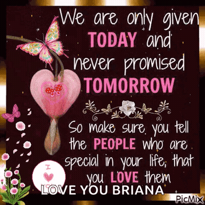 We Are Only Given Today Never Promised Tomorrow GIF