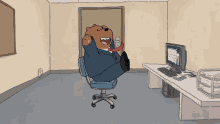 We Bare Bears Grizzly Spinning GIF