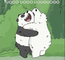 We Bare Bears Happy Hugging GIF