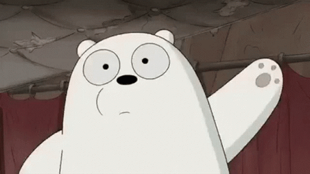 We Bare Bears Ice Bear Waving GIF