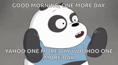 We Bare Bears Panda Saying Good Morning One More Day Yahoo Woohoo GIF
