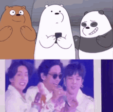 We Bare Bears Picture Pose Like BTS GIF