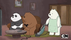 We Bare Bears Playing Vacuumed Fur GIF