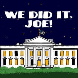 We Did It Joe Cartoon Fireworks GIF