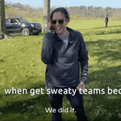 We Did It Joe Exhausted Sweaty Kamala Harris GIF