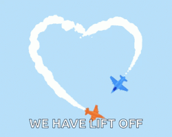 We Have Lift Off Planes Forming Heart Smoke GIF