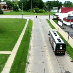 We Have Power Flipping Text Running Bus GIF