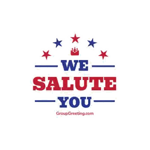 We Salute You With Crown And Stars Sticker