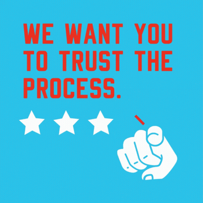 We Want You To Trust The Process With A Fist Pointing GIF