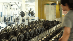 Weak Gym Enthusiast Can't Carry Dumbbell  GIF