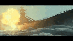 Weapons Firing From The Battleship GIF