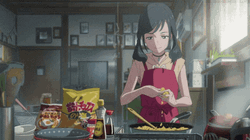 Weathering With You Hina Cooking Scene GIF