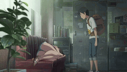 Weathering With You Hodaka Looking At Sleeping Girl GIF