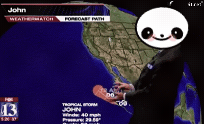 Weatherman John In Front Of Map GIF