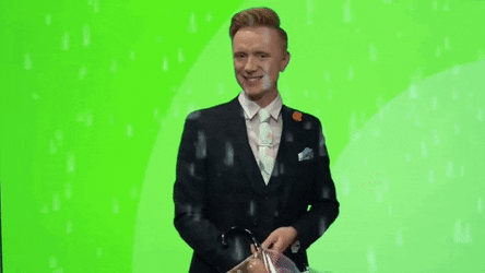 Weatherman Owain Wyn Evans Opening Umbrella GIF