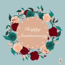 Wedding Anniversary Flower Wreath GIF