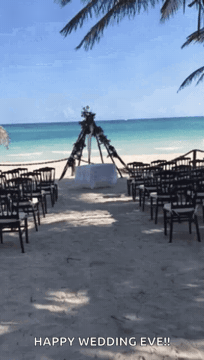Wedding Eve Message On Beach GIF