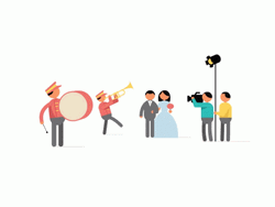 Wedding PhotoShoot Band Animated Celebration GIF