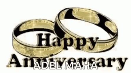 Wedding Ring Glitter Happy Anniversary  GIF
