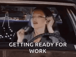 Wednesday Work Meme Lady Doing Makeup In Car GIF