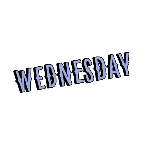 Wednesday Written In Blue Sticker