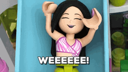 Weeee Lego Girll Sliding GIF
