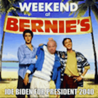 Weekend At Bernie's Poster Three Men On Beach GIF