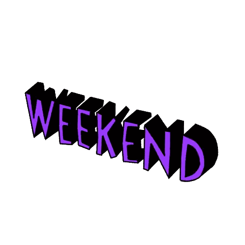Weekend Logo In Black And White Sticker