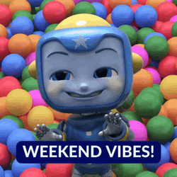 Weekend Vibes Blue Robot Making Faces GIF