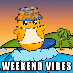 Weekend Vibes Cute Potato Surfing GIF