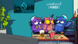 Weekend Vibes Owls Watching Television GIF