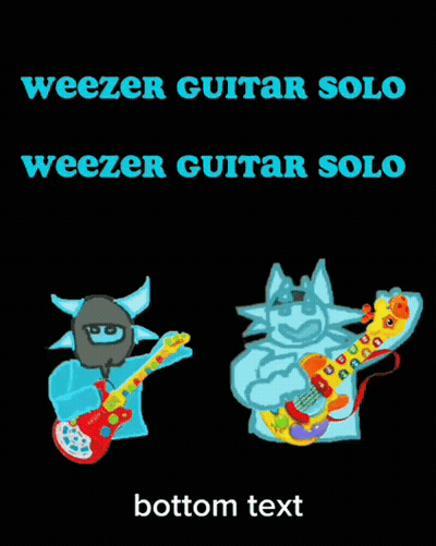 Weezer Guitar Solo Bottom Text On Black Background GIF