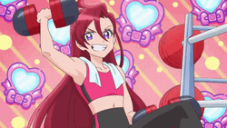 Weight Lifting Asuka Takizawa Tropical-Rouge Precure GIF