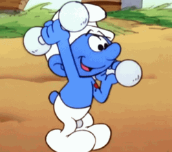 Weight Lifting Hefty Smurf The Smurfs GIF